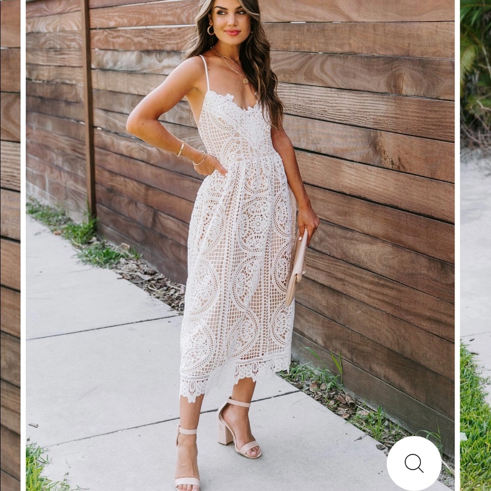 Crochet Lace Midi Dress
